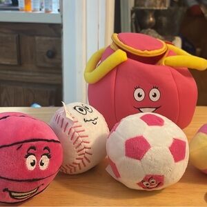 Cheerful Pink and White Sports Ball Toy Set